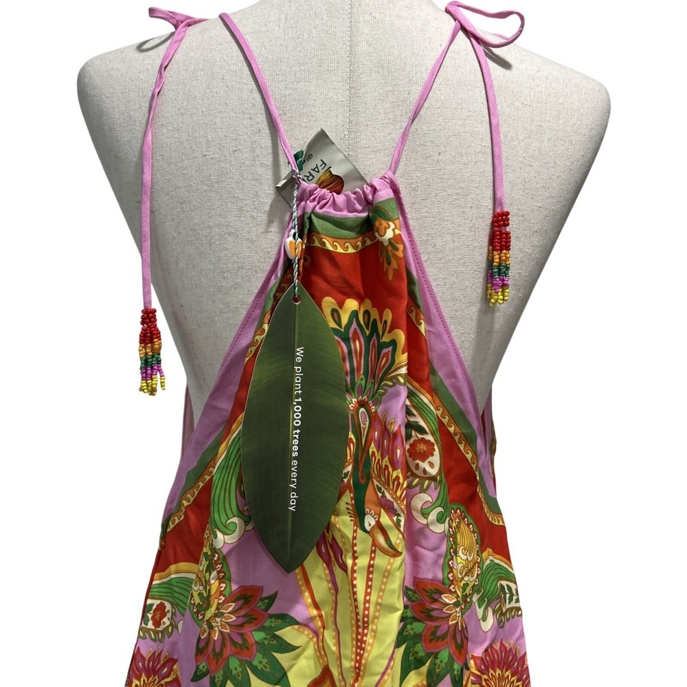 Farm Rio NWT Women's Beach Toucan's Scarf Multi Mini Dress Vacation Boho - Picture 10 of 12